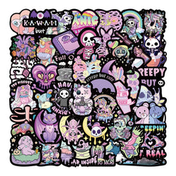 Retro Gothic Skull Devil Stickers - Waterproof for Skateboard, Motorcycle, Laptop, Car - 10/30/56pcs (Online Order Only)