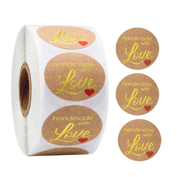 500pcs/roll Handmade with Love Letter Stickers Thank You Stickers Labels Wedding Box Gift Packing Decoration Stationery Stickers (ONLINE ORDER ONLY)