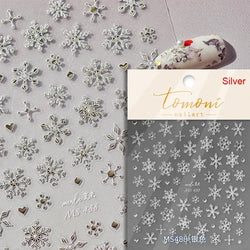 Bronzing Jelly Laser Snowflake Christmas Hot 5D Soft Embossed Relief Self Adhesive Nail Art Decoration Sticker 3D Manicure Decal (ONLINE ORDER ONLY)