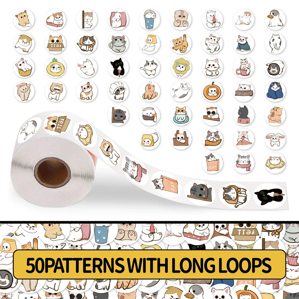 100-500pcs Cartoon Animals Sealing Sticker DIY Laptop Decals Decoration Sticker Reward Gift Toys Stationery (Online Order Only)