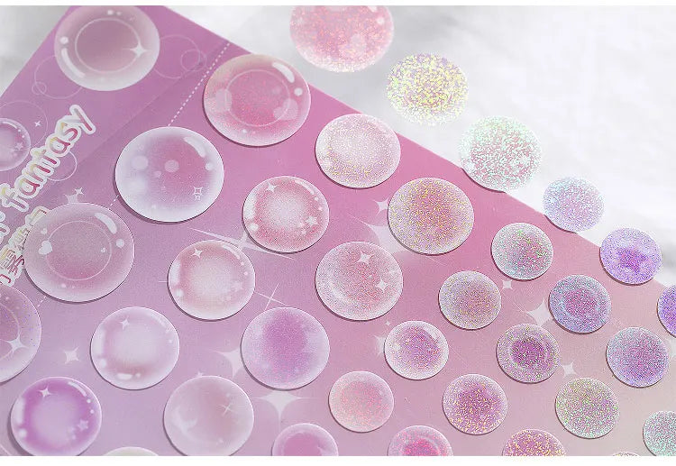 1pcs Cute Colorful Bubble Series Stickers Ins Basis Dot Laser Decoration Sticker Diary Scrapbooking DIY Album Kawaii Stationery (ONLINE ORDER ONLY)