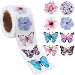 100-500pcs Butterfly Flower Sticker 8 Design Colorful Butterfly Decals Cute Stickers Party Decoration Scrapbook Stationery (ONLINE ORDER ONLY)