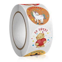 100-500pcs Animal Reward Stickers Adorable Round Kids Motivational Stickers Cartoon for Teacher Classroom Supplies (ONLINE ORDER ONLY)