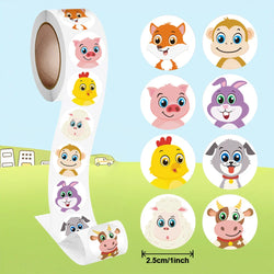 100-500pcs Cartoon Animal Reward Stickers 2.5cm/1inch DIY Decor Perfect For Learning Games Notebook Pad Fridge Gift Seal Labels (ONLINE ORDER ONLY)