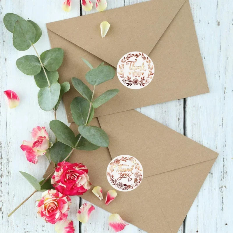 500 Pcs 1.5inch/3.8cm Round Laser English Thank You Gift Seal Sealing Stickers with Waterproof Wedding Holiday Label (ONLINE ORDER ONLY)