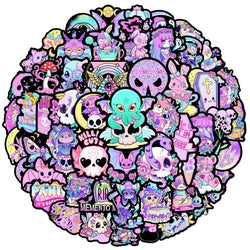 10/50pcs Cute Cartoon Gothic Horror Stickers Aesthetic Halloween Anime Graffiti Decals for Scrapbooking Luggage Laptop (Online Order Only)