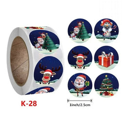 50-500pcs Cartoon Merry Christmas Sticker Santa Claus Tree Paper Label New Year Cute Snowman Stationery Stickers For Kids Gift (ONLINE ORDER ONLY)