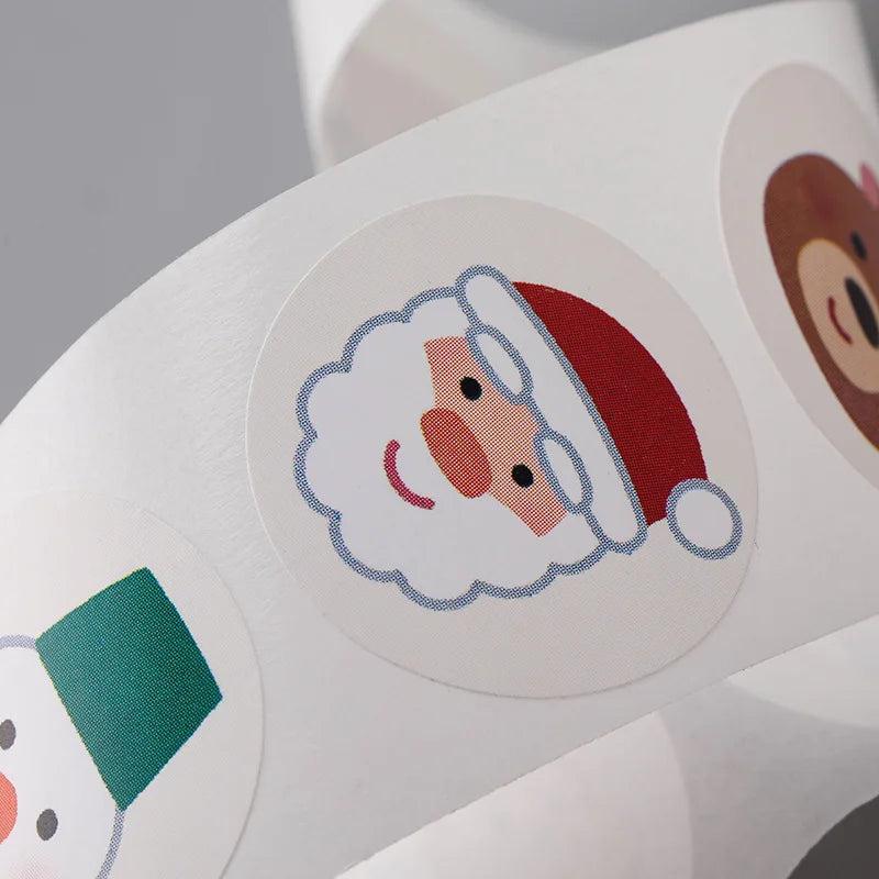 100-500pcs Merry Christmas Holiday Decoration Sticker 2.5cm Party Gift Baking Seal Sticker Invitation Letter Envelope Sticker (ONLINE ORDER ONLY)