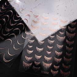 12PCS French Tassel Crescent Moon Arc Self Adhesive Nail Art Sticker 3D French Kiss Crescent Nail Stickers Lines Manicure Decals (ONLINE ORDER ONLY)