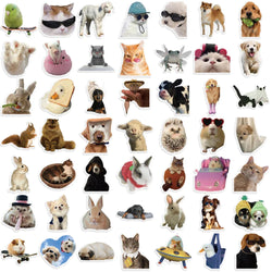 50PCS Cute Pets Cartoon Animals Sticker For Luggage Laptop Cup Skateboard Journal Gift Waterproof PET Sticker ﻿ (Online Order Only)