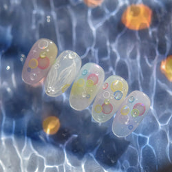 Colorful Bubbles Star Shiny Dreamy Glass Shards Flat 5D Soft Embossed Relief Self Adhesive Nail Art Sticker Chic Manicure Decal (ONLINE ORDER ONLY)