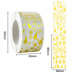 120PCS Merry Christmas Stickers Rectangle Holiday Decorative Presents Labels Decals Christmas For Business Package Gift Wrapping (Online Order Only)