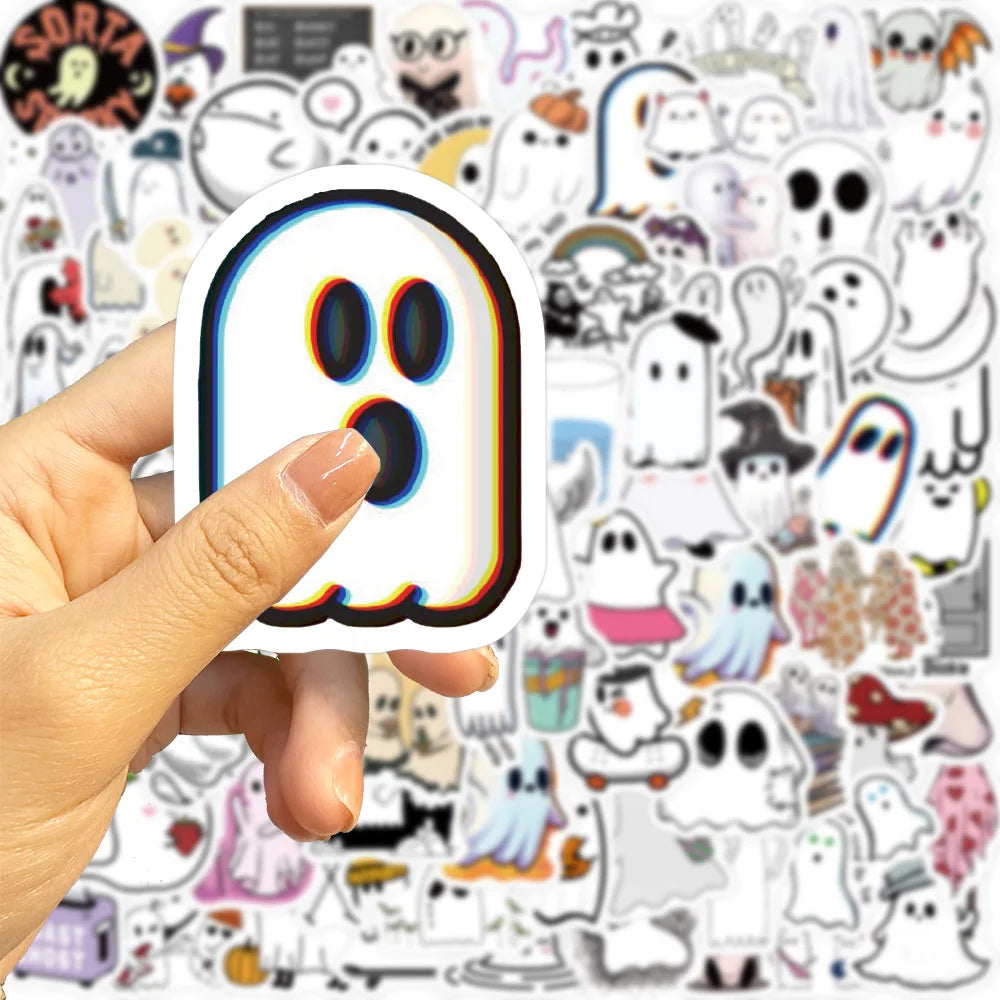 50/100Pcs Waterproof Halloween Demon Kawaii Sticker Decoration Notebook Stickers Scrapbooking DIY Journal Halloween Graffiti (ONLINE ORDER ONLY)