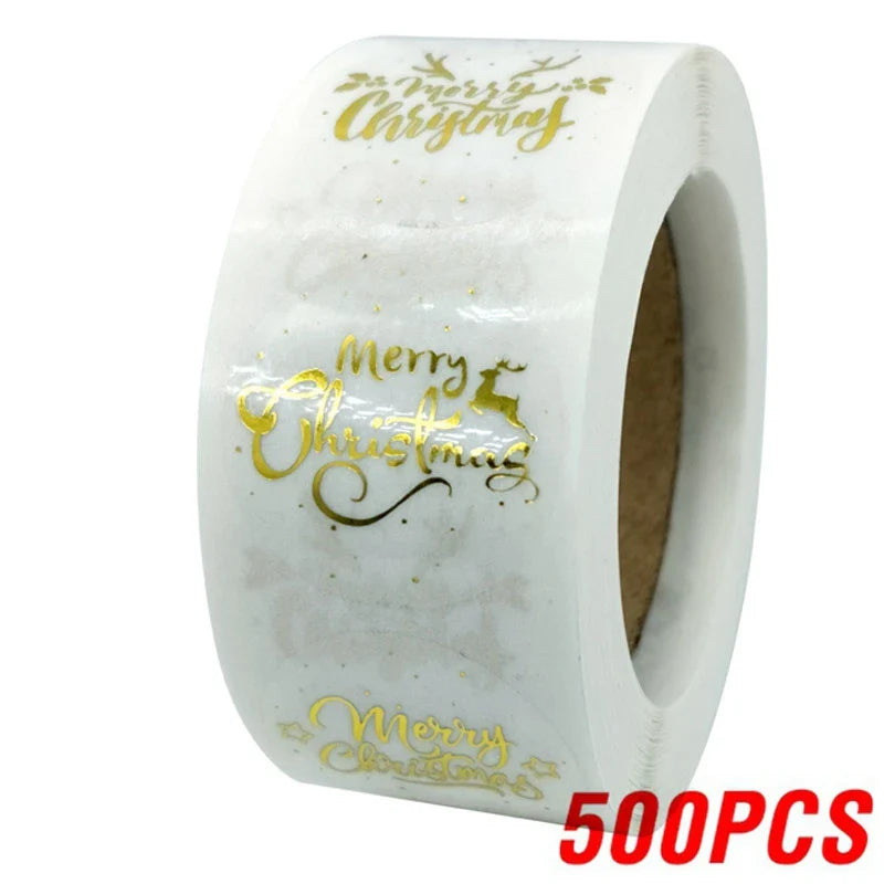 100-500 Pcs Golden Font Merry Christmas Sticker Thank You Sticker Seal Label For Envelope Gift Wrapping Scrapbook 1 Inch (ONLINE ORDER ONLY)