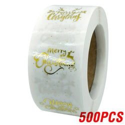 100-500 Pcs Golden Font Merry Christmas Sticker Thank You Sticker Seal Label For Envelope Gift Wrapping Scrapbook 1 Inch (ONLINE ORDER ONLY)