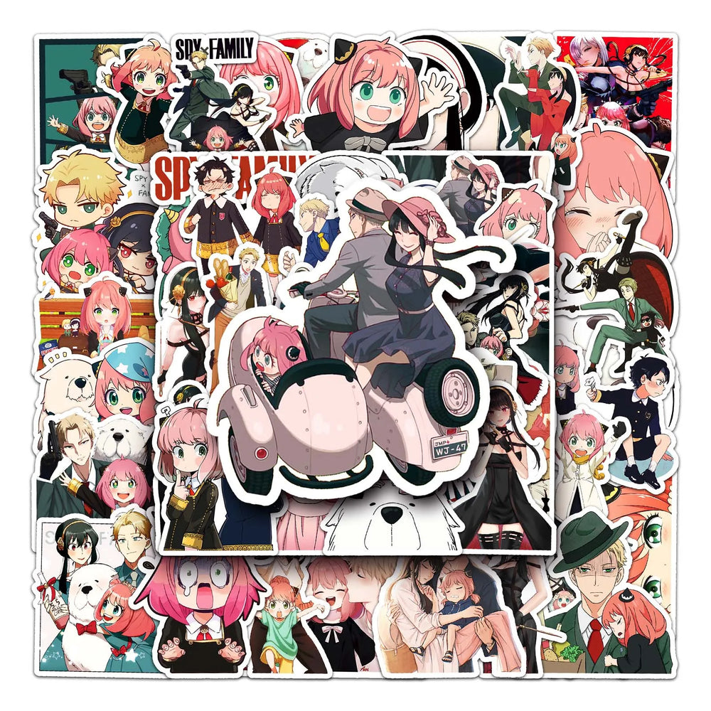 50Pcs Cute Cartoon Girl Waterproof Vinyl Stickers for Skateboard Snowboard Decals (ONLINE ORDER ONLY)