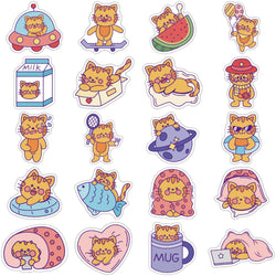 40PCS  Cat MEME Funny Animals Stickers Vintage Toy DIY Kids Notebook Luggage Motorcycle Laptop Refrigerator Decals Graffiti (Online Order Only)