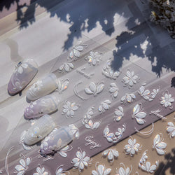 Shiny Cherokee Rose Golden Cherry Blossom Cherish Enjoy Flower Line Petal Delicate Self Adhesive Nail Art Sticker Manicure Decal (ONLINE ORDER ONLY)