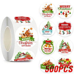 100-500pcs Merry Christmas Santa Claus Labels Stickers for Gift Package Card Envelope Wrapping Party Baking Small Business (Online Order Only)