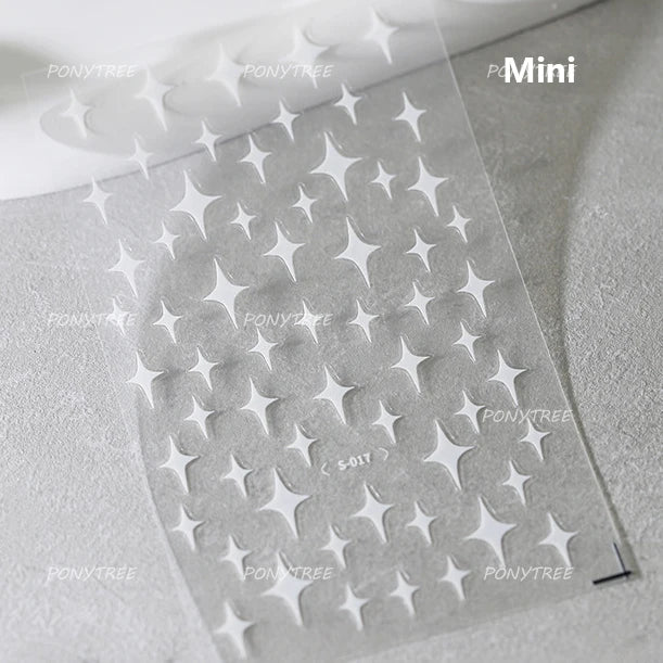 Hollow Out Black Gold Star Starburst Round Dot Night-time Tiny Spot Self Adhesive Nail Art Stickers Manicure Decals Wholesale (ONLINE ORDER ONLY)