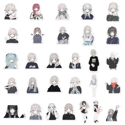 10/30/56PCS Morbid Girl Stickers Cute ACG Girl Cartoon Sticker Scrapbook Luggage Laptop Phone Car Bike Skateboard Decals Toy (Online Order Only)