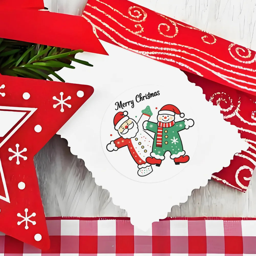100-500pcs Merry Christmas Stickers Christmas Theme Seal Labels Stickers For DIY Gift Baking Package Envelope Stationery Decor (ONLINE ORDER ONLY)