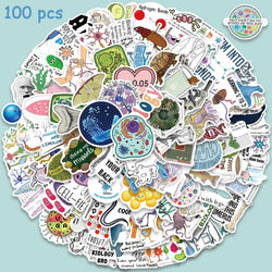 50/100pcs Biology Stickers Funny Aesthetic Decals Vinyl Waterproof Laptop Luggage Fridge Stationery Scrapbook Phone Sticker (ONLINE ORDER ONLY)