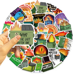 56Pcs Creative Dumpster on Fire Stickers For Phone Suitcase Journal Accessories Scrapbooking Supplies DIY Graffiti Stickers (Online Order Only)