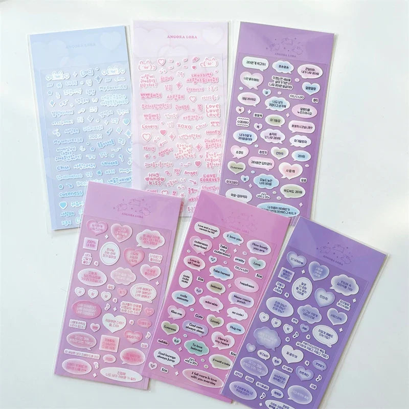 2pcs Cute Korean Alphabet Sticker Scrapbooking Idol DIY Album Decoration Sticker Aesthetic Personalized Ins Kawaii Stationery (ONLINE ORDER ONLY)