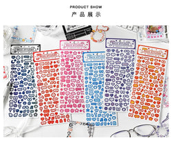 Korea Ins Cute Pixel Dialog Series Decorative Sticker Hand Account Idol Card DIY Material Sticker Personalized Kawaii Stationery (ONLINE ORDER ONLY)