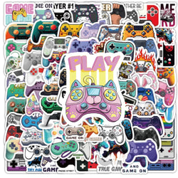 10/30/50/100PCS Cartoon Joystick Gamepad Stickers Phone Skateboard Laptop Bike Fridge Water Glass PVC Waterproof DIY Toys Decals (ONLINE ORDER ONLY)