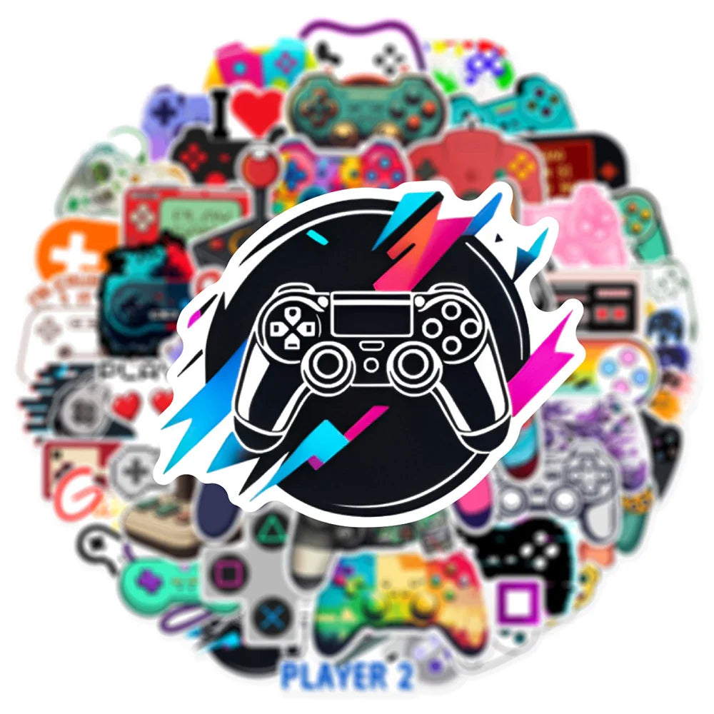 10/30/50PCS Cool Vintage Joystick Gamepad Stickers DIY Skateboard Laptop Notebook Phone Car Bike PVC Waterproof Sticker Kids Toy (Online Order Only)