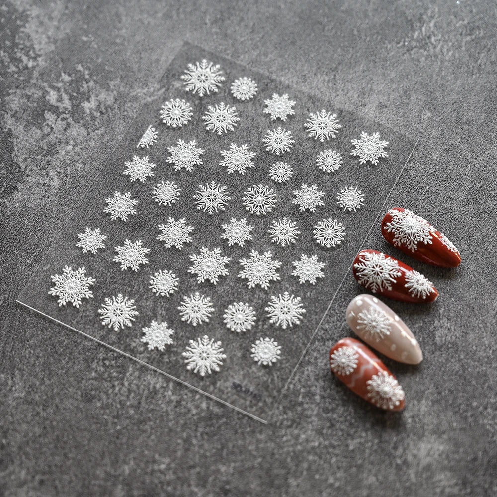 5D Embossed Gingerbread Man Nail Art Sticker Cute Christmas Winter Santa Claus Snowflake Elk Engraved Slider Manicure Decoration (ONLINE ORDER ONLY)