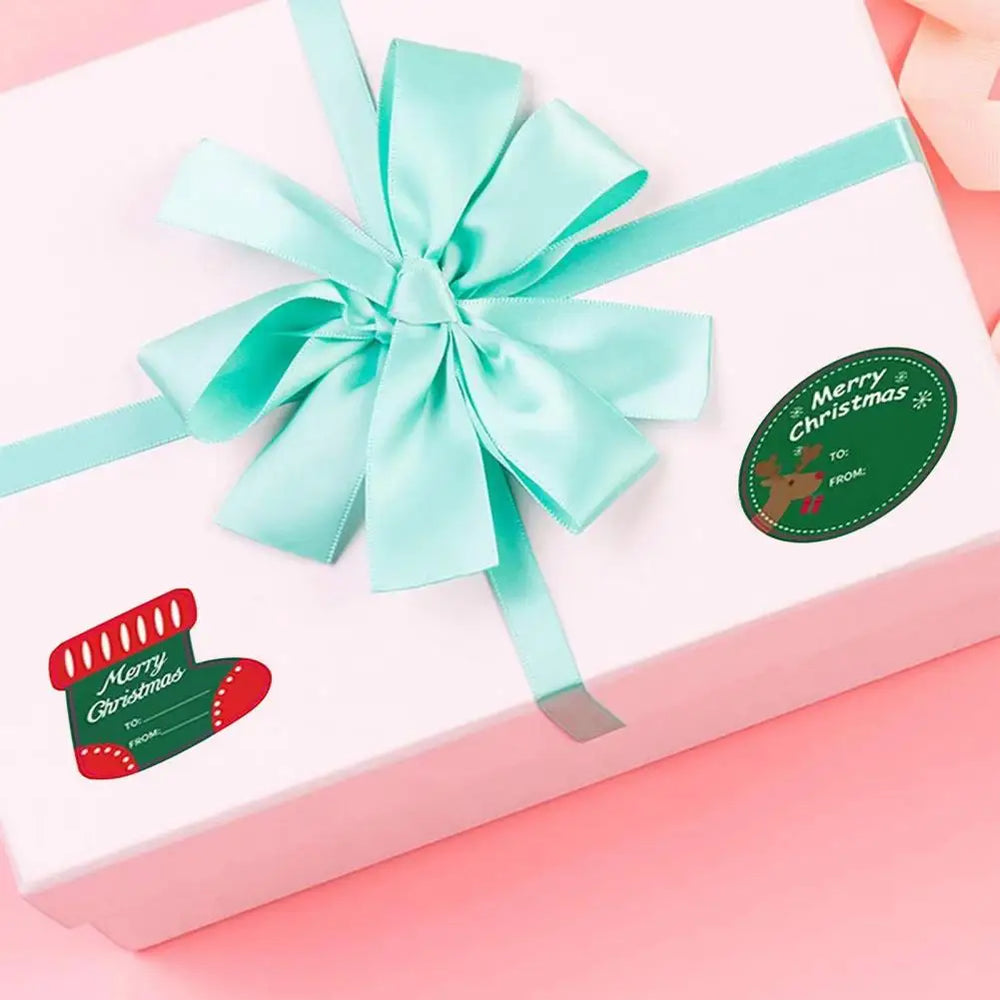 High-quality Adhesive Labels Christmas Gift Tag Stickers Santa Elk Xmas Theme Diy Present Box Greeting Card Envelope Labels 10 (ONLINE ORDER ONLY)