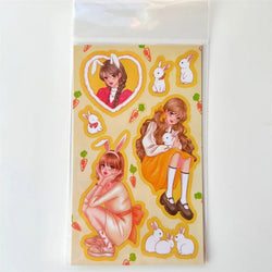 4pcs Cute Sweet Campus Girl Sticker Scrapbooking Decorative Diary DIY Idol Album Kawaii Stationery Stickers Art Supplies (ONLINE ORDER ONLY)