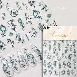 Chic Purple Serpent Flower Winding Snake Elements Shiny Dreamy Animals Self Adhesive Nail Art Sticker Embossment Manicure Decals (ONLINE ORDER ONLY)