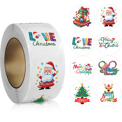 100-500pcs Cartoon Christmas Sticker Santa Claus Tree Paper Label New Year Christmas Snowman Stationery Stickers For Kids Gift (ONLINE ORDER ONLY)