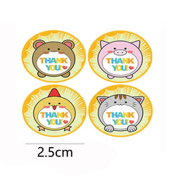 100-500pcs Cartoon Thank You Stickers For Seal Packaging Decoration Stickers School Teacher Kids Student Stationery Stickers (ONLINE ORDER ONLY)