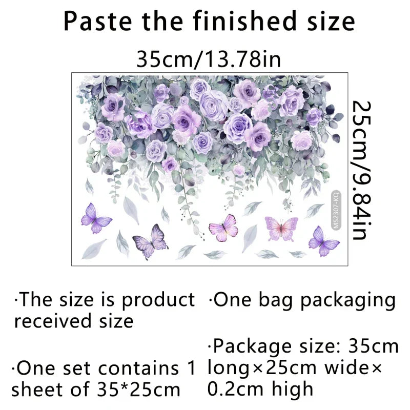 Plant leaves Wall Stickers Toilet Sticker WC Self Adhesive Mural Beautify Flower Home Decoration Decals Refrigerator Stickers (Online Order Only)