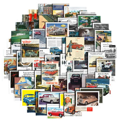 Retro Classic Car Stickers Pack - Skateboard, Laptop, Motorcycle, Luggage (Online Order Only)