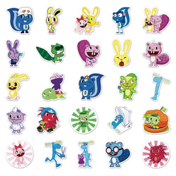 10/30/50pcs Cartoon Happy Tree Friends Stickers Laptop Bike Travel Luggage  Funny Graffiit Sticker Decals for Kids Toy Wholesale (ONLINE ORDER ONLY)