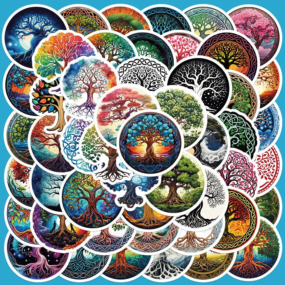 50pcs Tree Of Life Graffiti Stickers for Helmet, Wall, DIY Decoration (ONLINE ORDER ONLY)