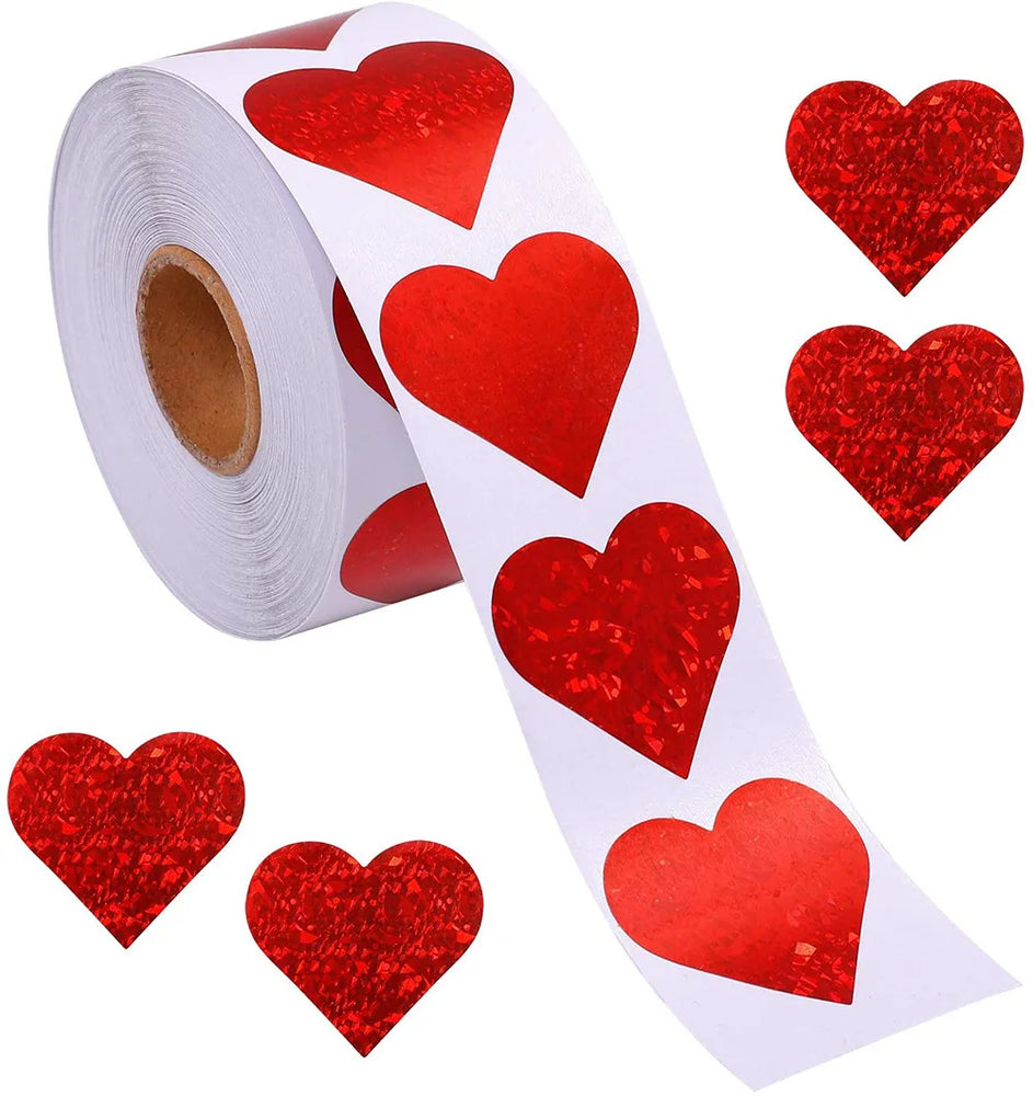 500Pcs Heart Shaped Stickers Seal Labels Stickers Scrapbooking Gift for Package and Wedding Decoration Stationery Sticker (ONLINE ORDER ONLY)