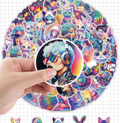 50Pcs Cyberpunk Style Symphony Series Graffiti Stickers Suitable for Laptop Helmets Desktop Decoration DIY Stickers Toys (Online Order Only)