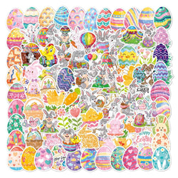 10/30/50/100PCS Cute Easter Egg Rabbit Holographic Laser Cartoon Stickers DIY Phone Notebook Laptop Luggage Fridge Decals Toys (Online Order Only)