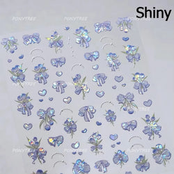 Golden Border Tulip Bloom Flower Bowknot Geometric Frame Metal Workmanship Charming Adhesive Nail Art Sticker Manicure Decals (ONLINE ORDER ONLY)