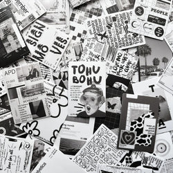 Cute Black & White Collage Stickers for Kids - 10/60pcs Decals for Scrapbook, Laptop, Phone, Bike, Suitcase, Car (ONLINE ORDER ONLY)