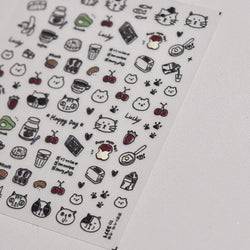 Line Cat Dog Bear Rabbit Chicken Animals Apple Cherry Cake Bowknot Butterfly Balloon Rainbow Nail Art Stickers Manicure Decals (ONLINE ORDER ONLY)