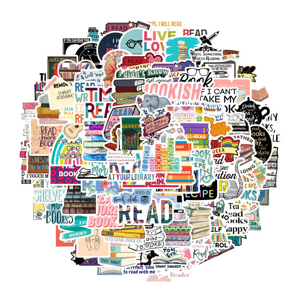50/100PCS/SET I love reading Vinyl Decal Stickers Premium Waterproof Die Cut Matte Sticker Best Friend Gifts (Online Order Only)