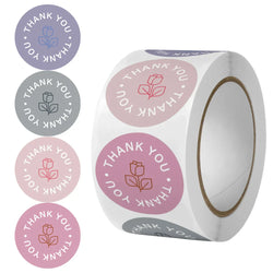 500pcs/roll Thank You Stickers Flower Pattern Party Wedding Decoration Gift Envelope Seal Labels Scrapbooking Stickers (ONLINE ORDER ONLY)